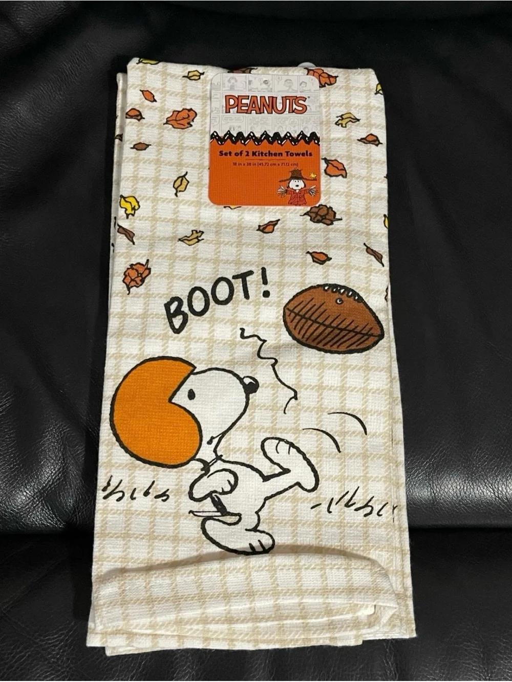 Peanuts Football Kitchen Towels, Set of 2 BOOT!